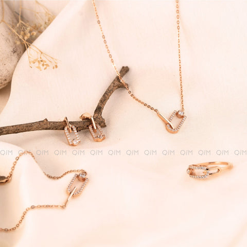 Connected Set (Bracelet+Chain+Earring+Ring)